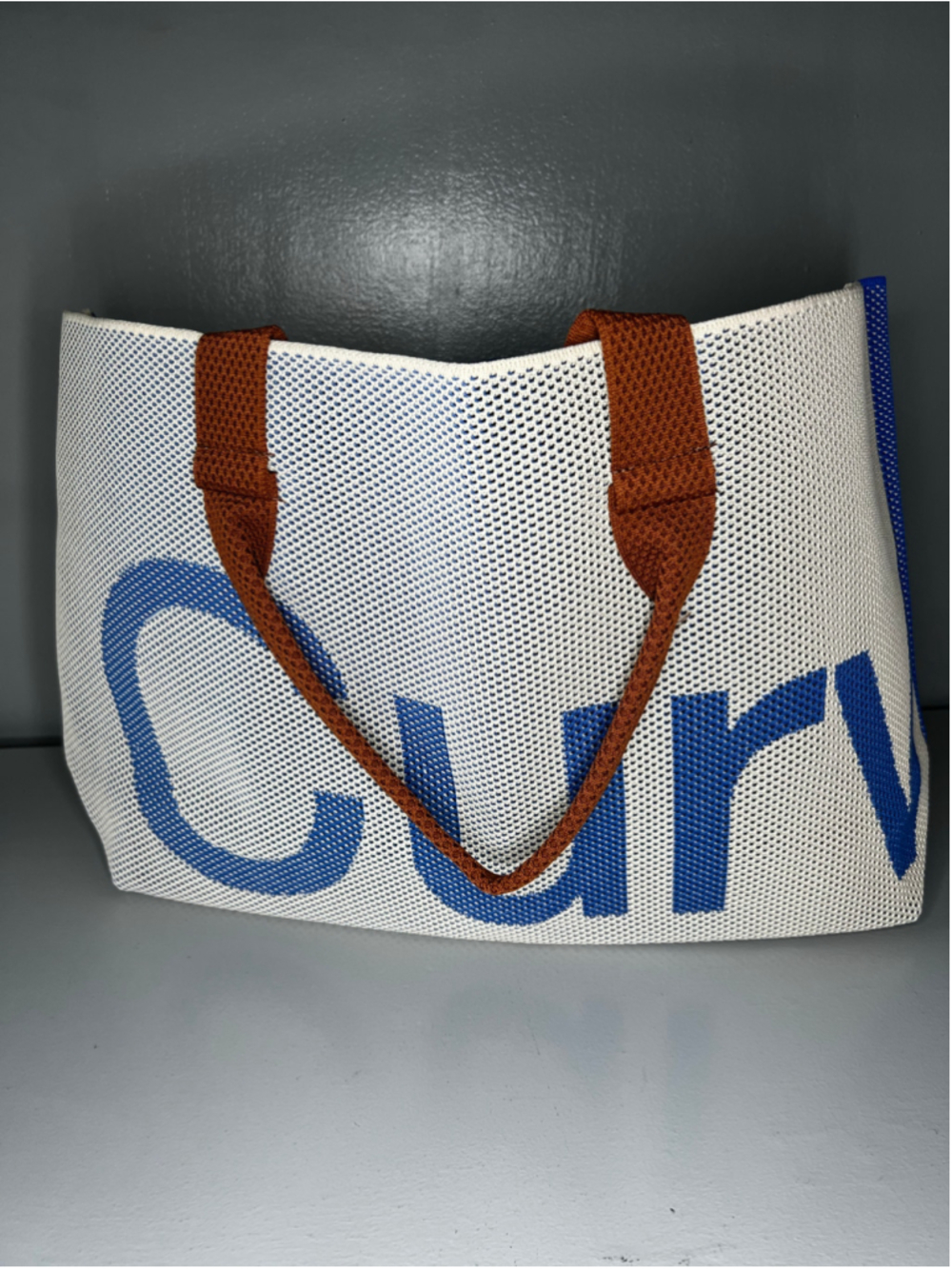Curves Preforated Knit Tote - Merlot/Rose